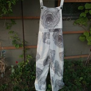 Funky retro swirl flowy overalls